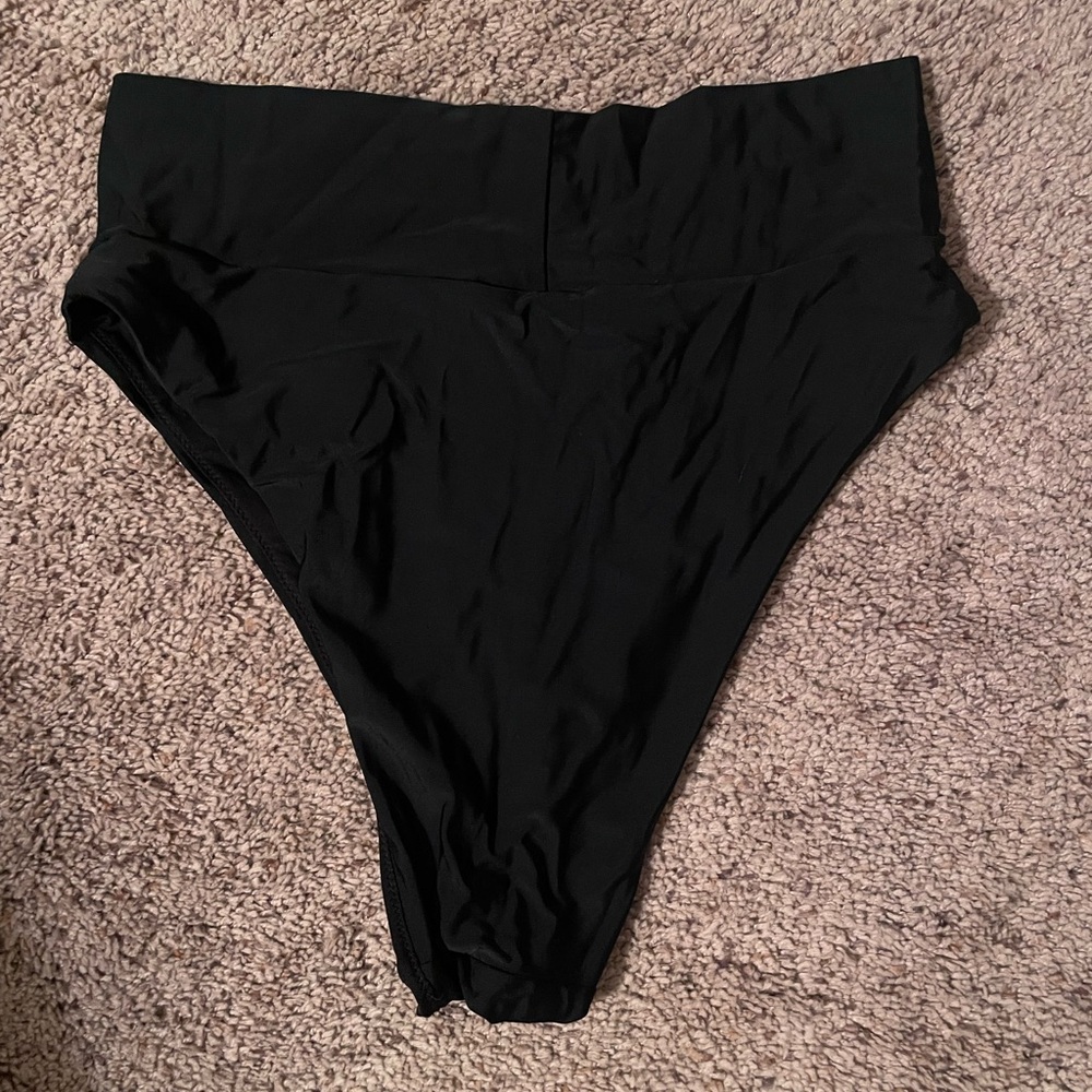 High-Waisted Black Bikini Bottom
